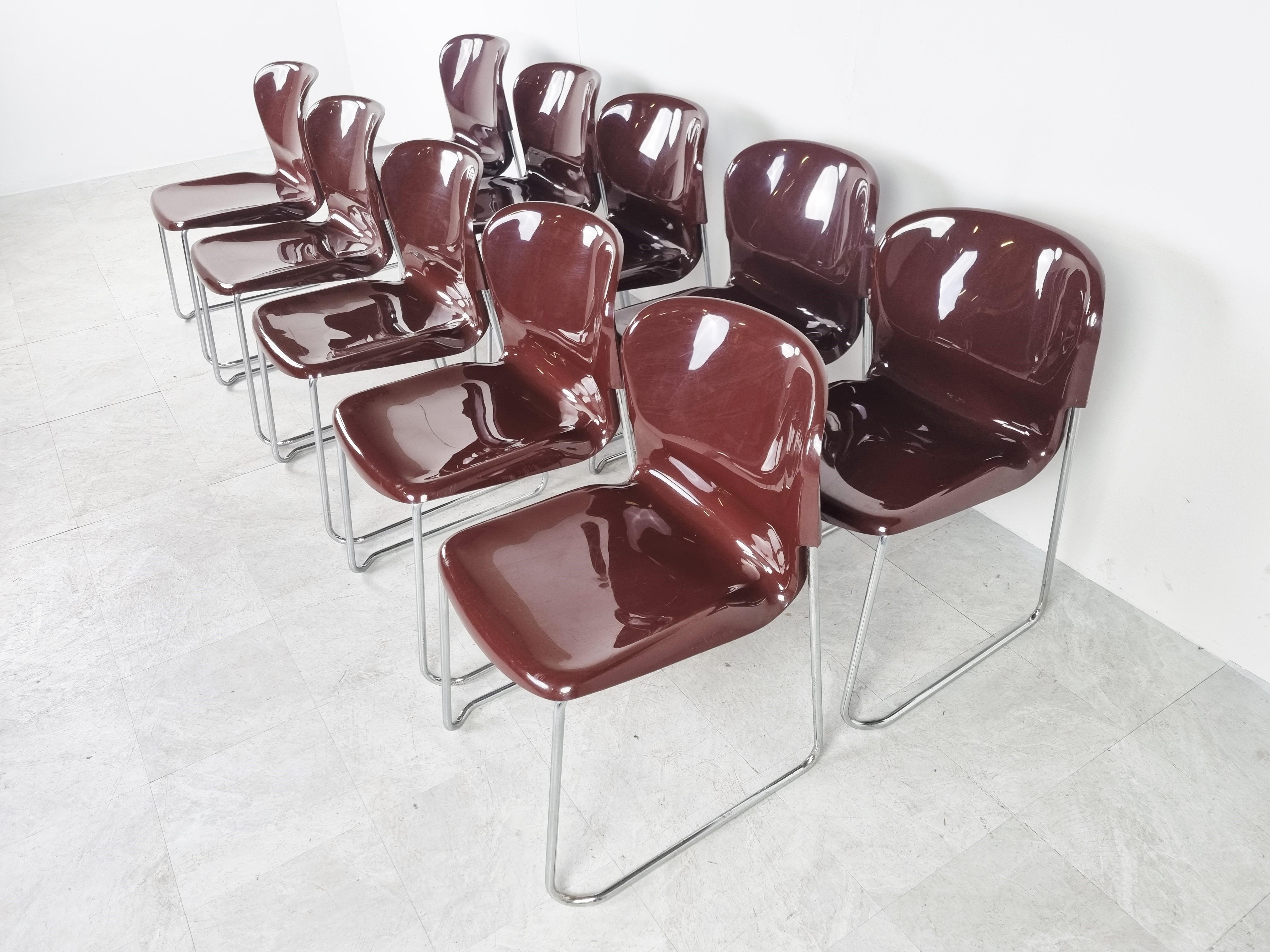 Late 20th Century Vintage Drabert SM400 Stacking Chairs by Gerd Lange, 1980s, Set of 10