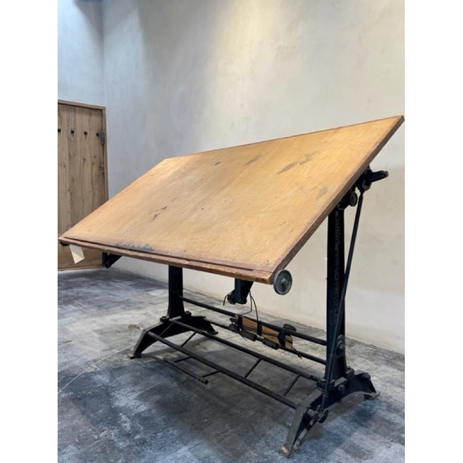 Iron Vintage Drafting Table, Early 20th Century, FR-0114 For Sale