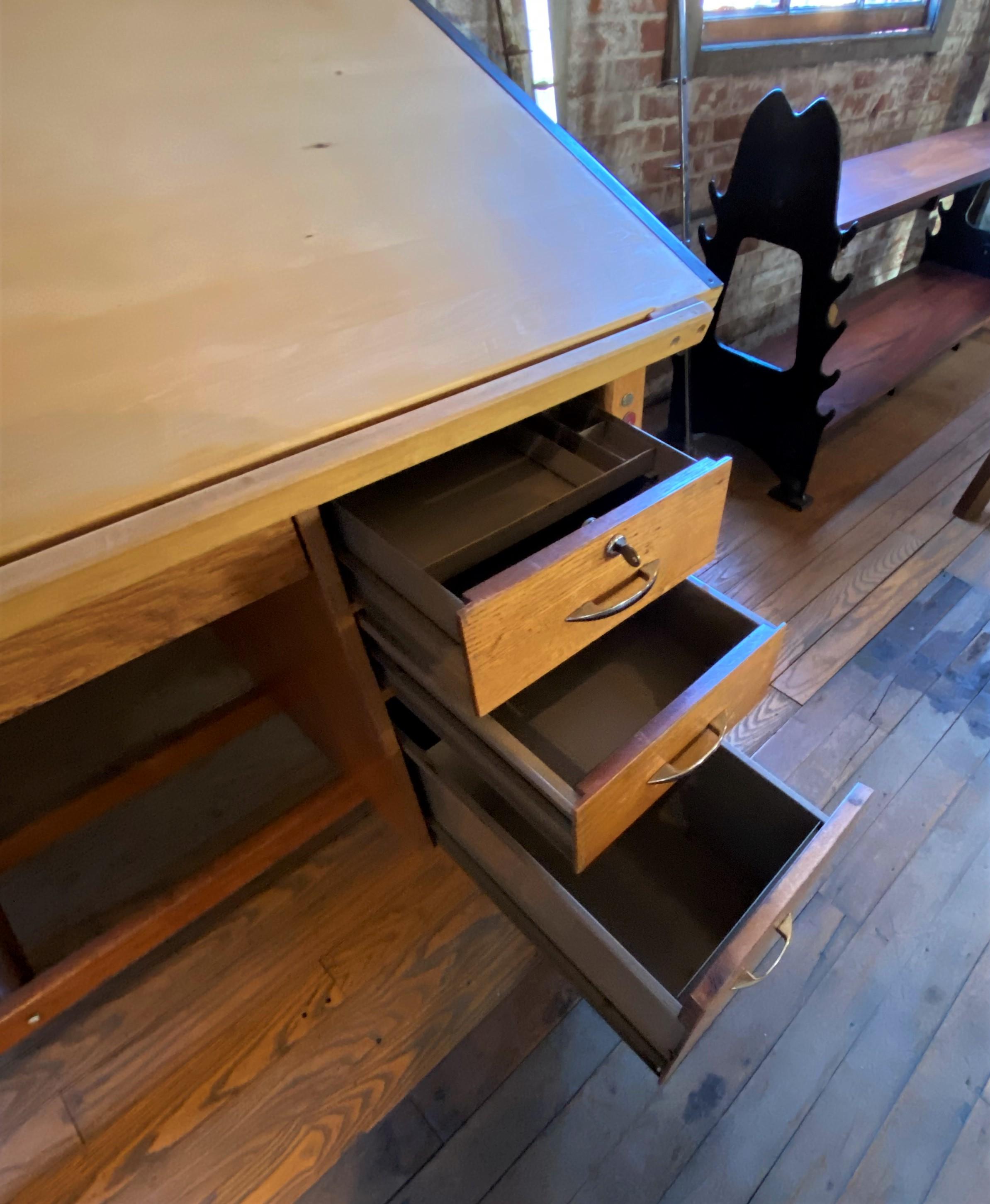 antique drafting desk with drawers