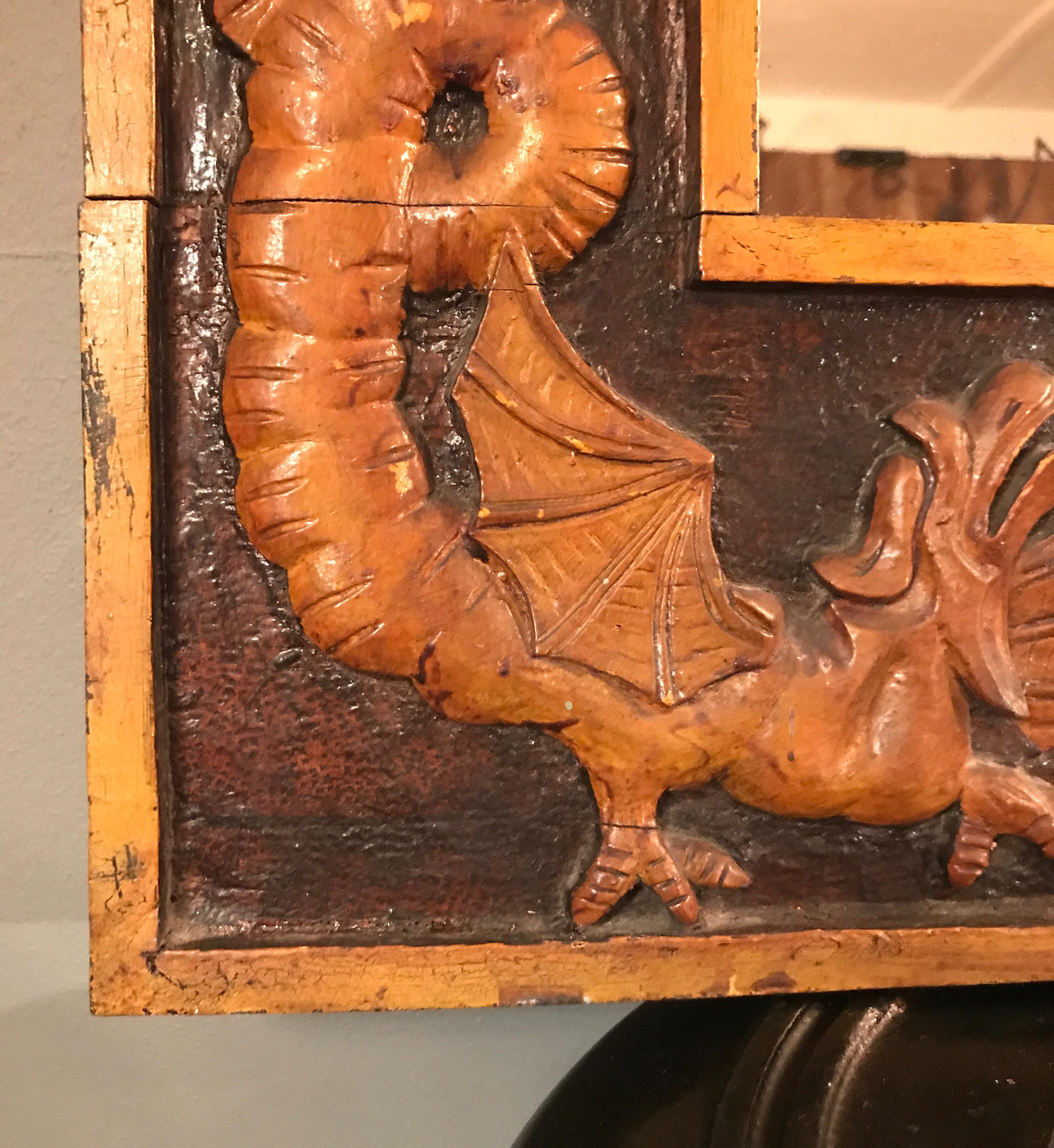 Chinese Export Vintage Dragon Mirror from the Midcentury