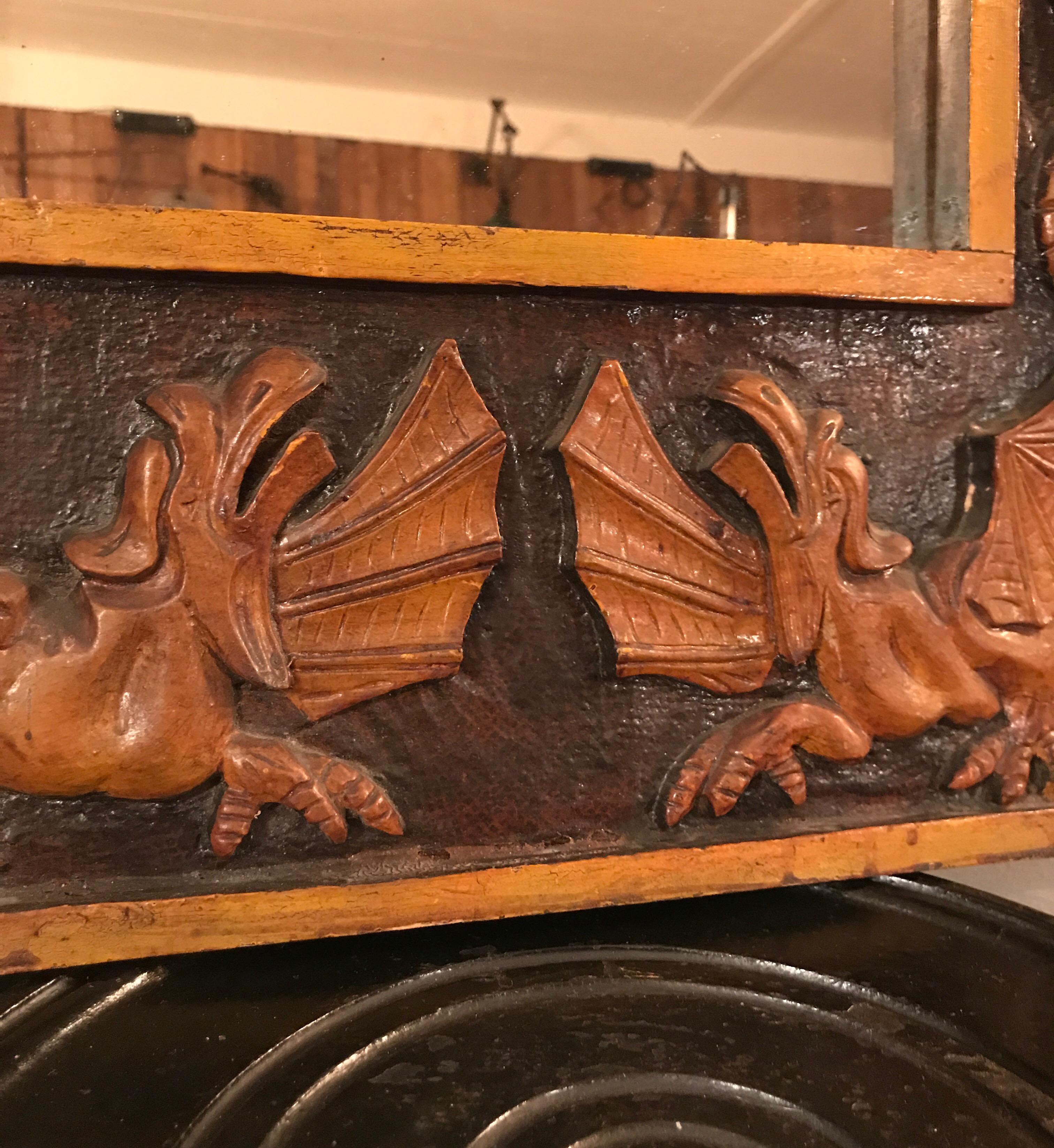 Chinese Vintage Dragon Mirror from the Midcentury