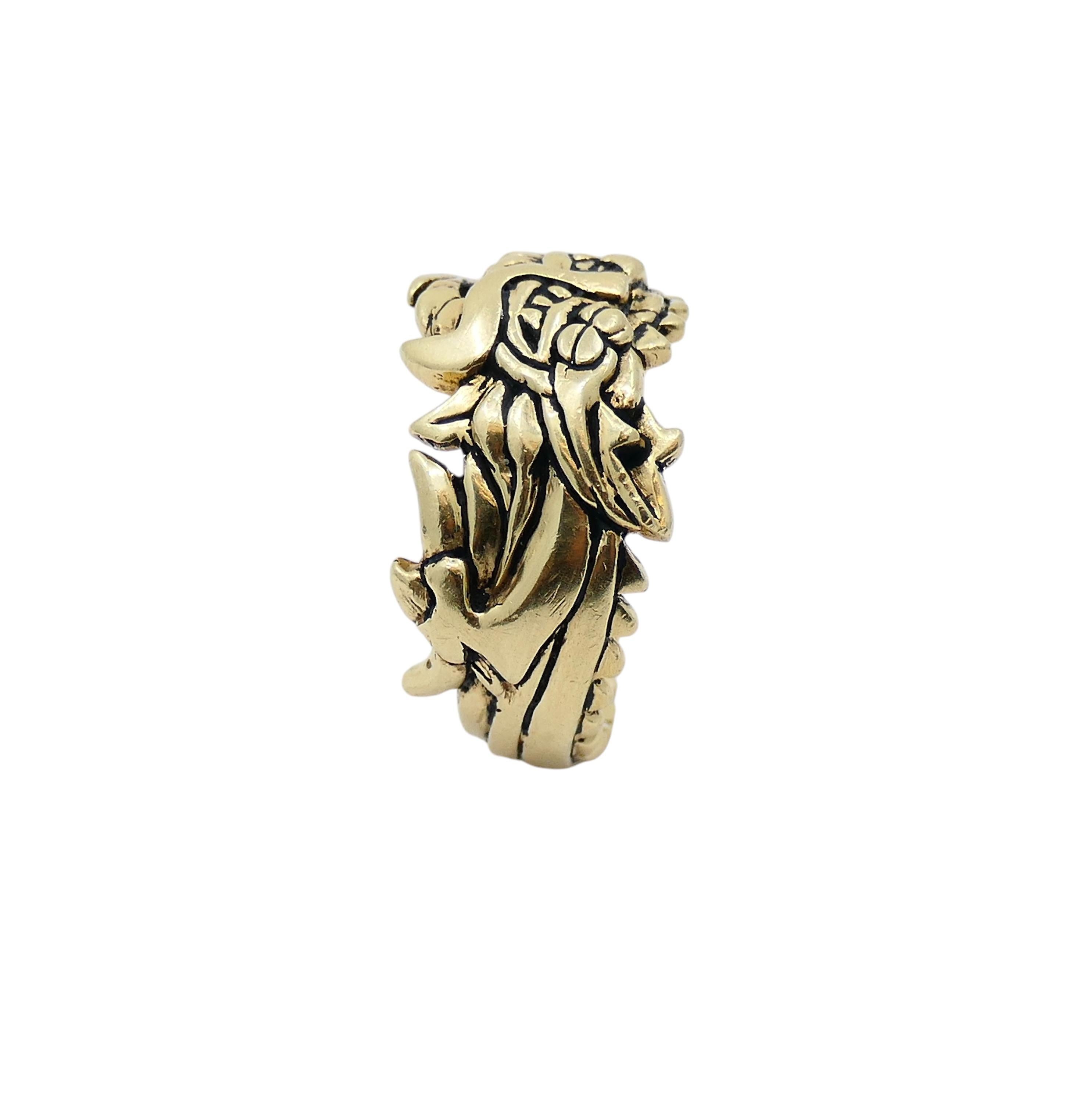 Vintage Dragon Ring 14k Gold Men Jewelry 6