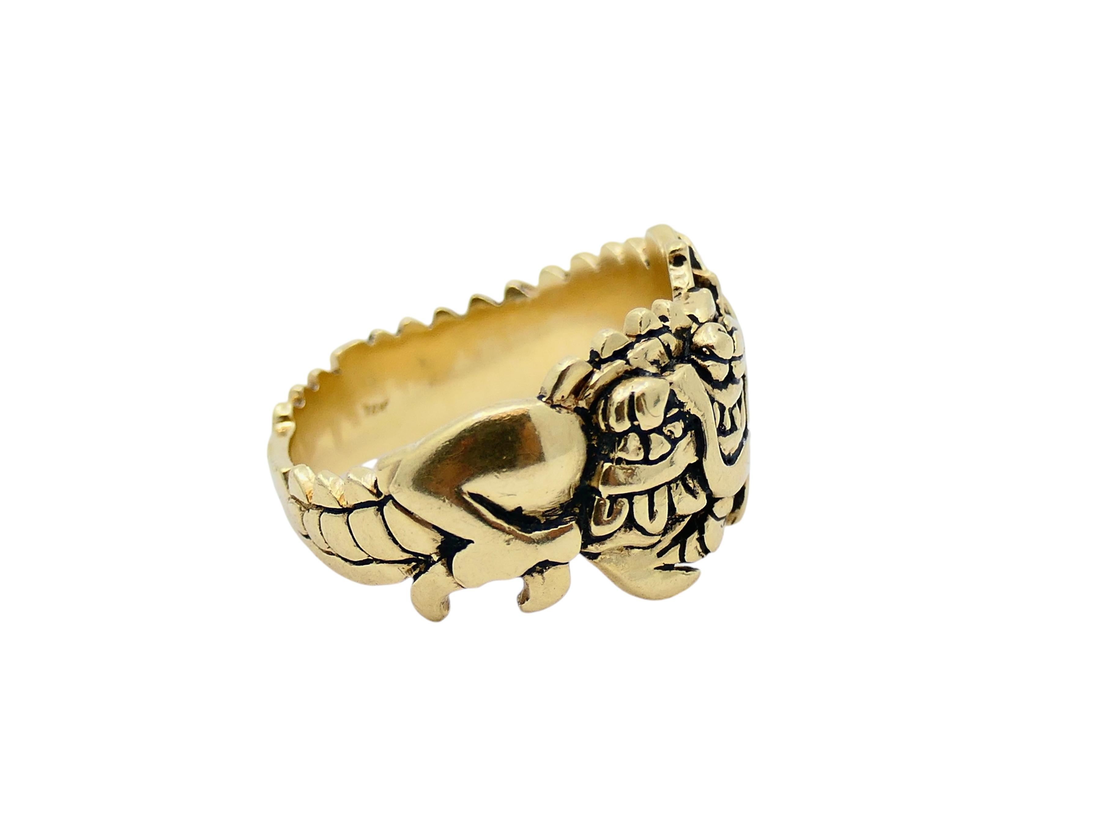 Vintage Dragon Ring 14k Gold Men Jewelry 2
