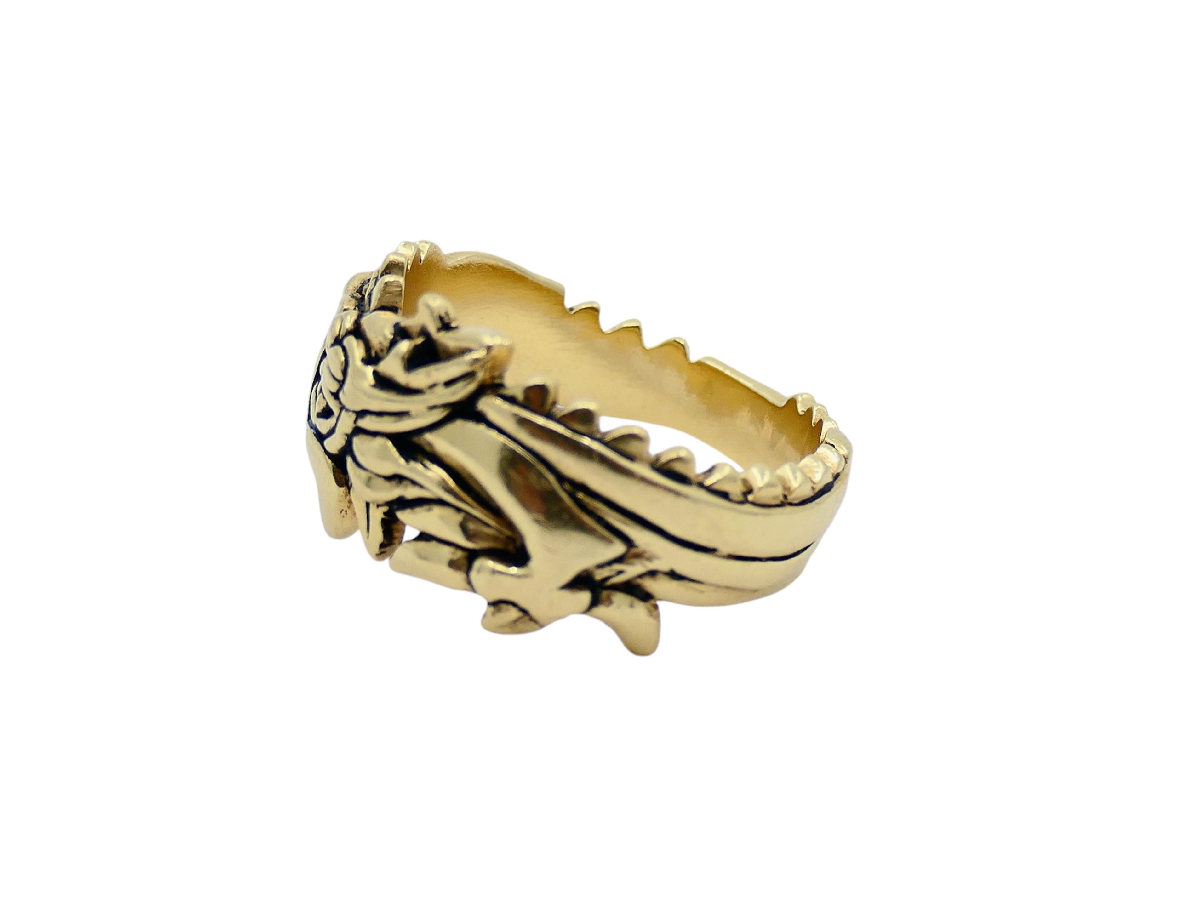 Vintage Dragon Ring 14k Gold Men Jewelry 3