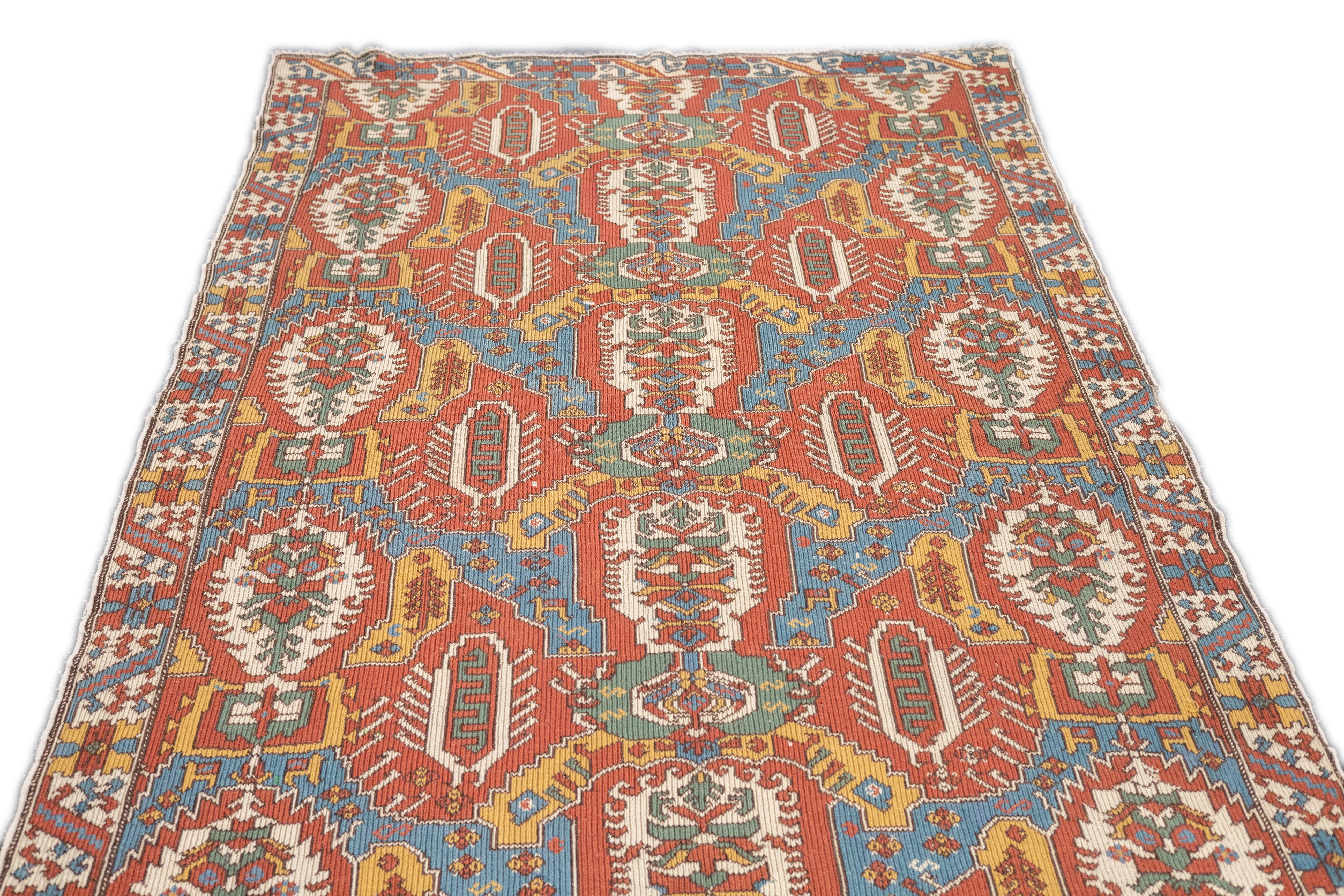 Vintage Drachen-Sumak-Teppich 4'11'' x 8'2'' im Angebot 1