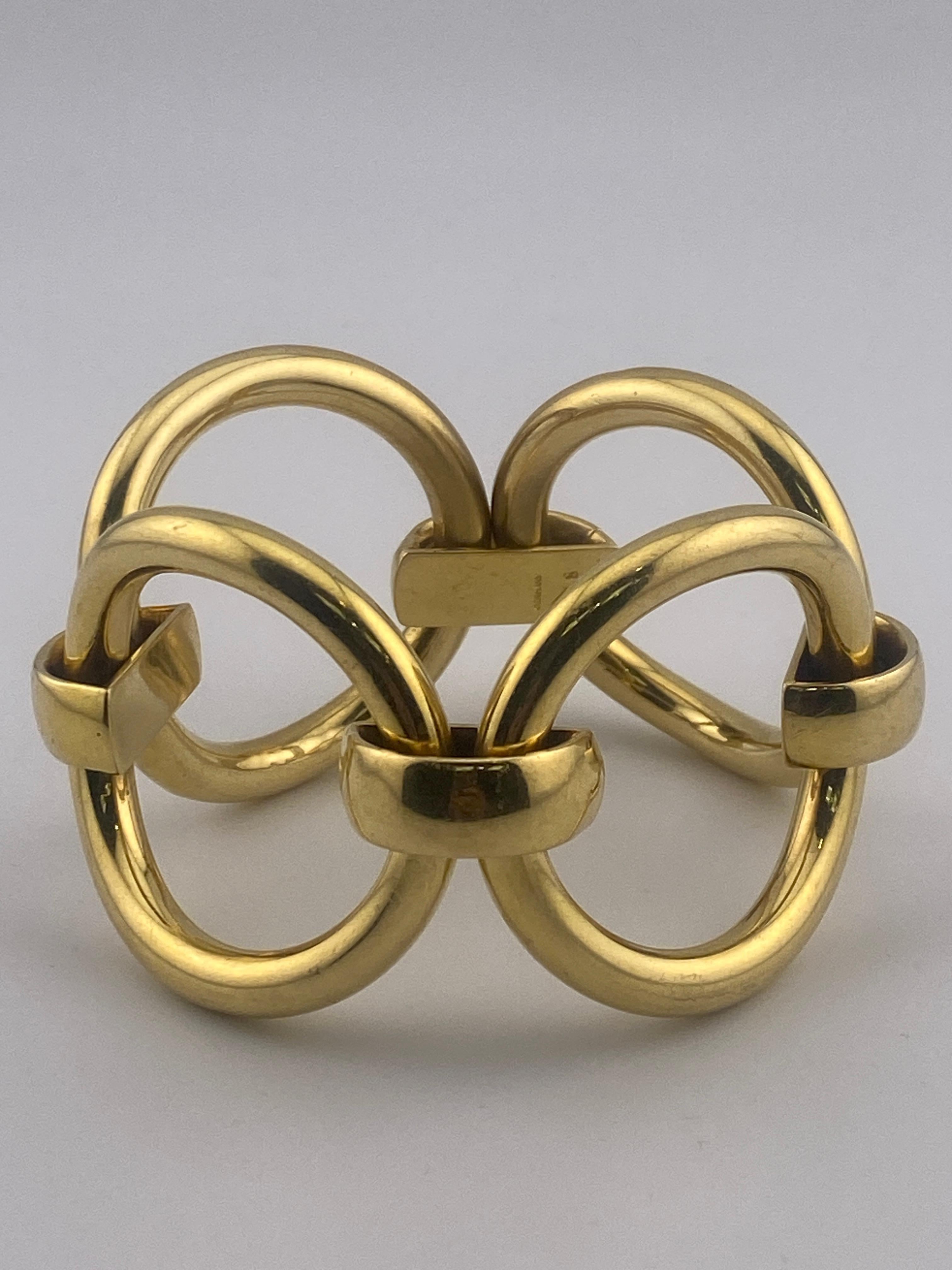 Bracelet vintage et dramatique à maillons ronds surdimensionnés en or jaune 18 carats en vente 7
