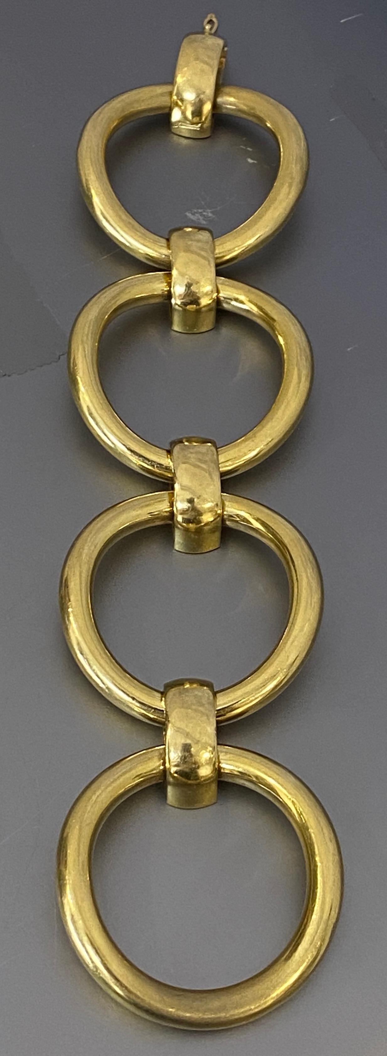 Bracelet vintage et dramatique à maillons ronds surdimensionnés en or jaune 18 carats en vente 10