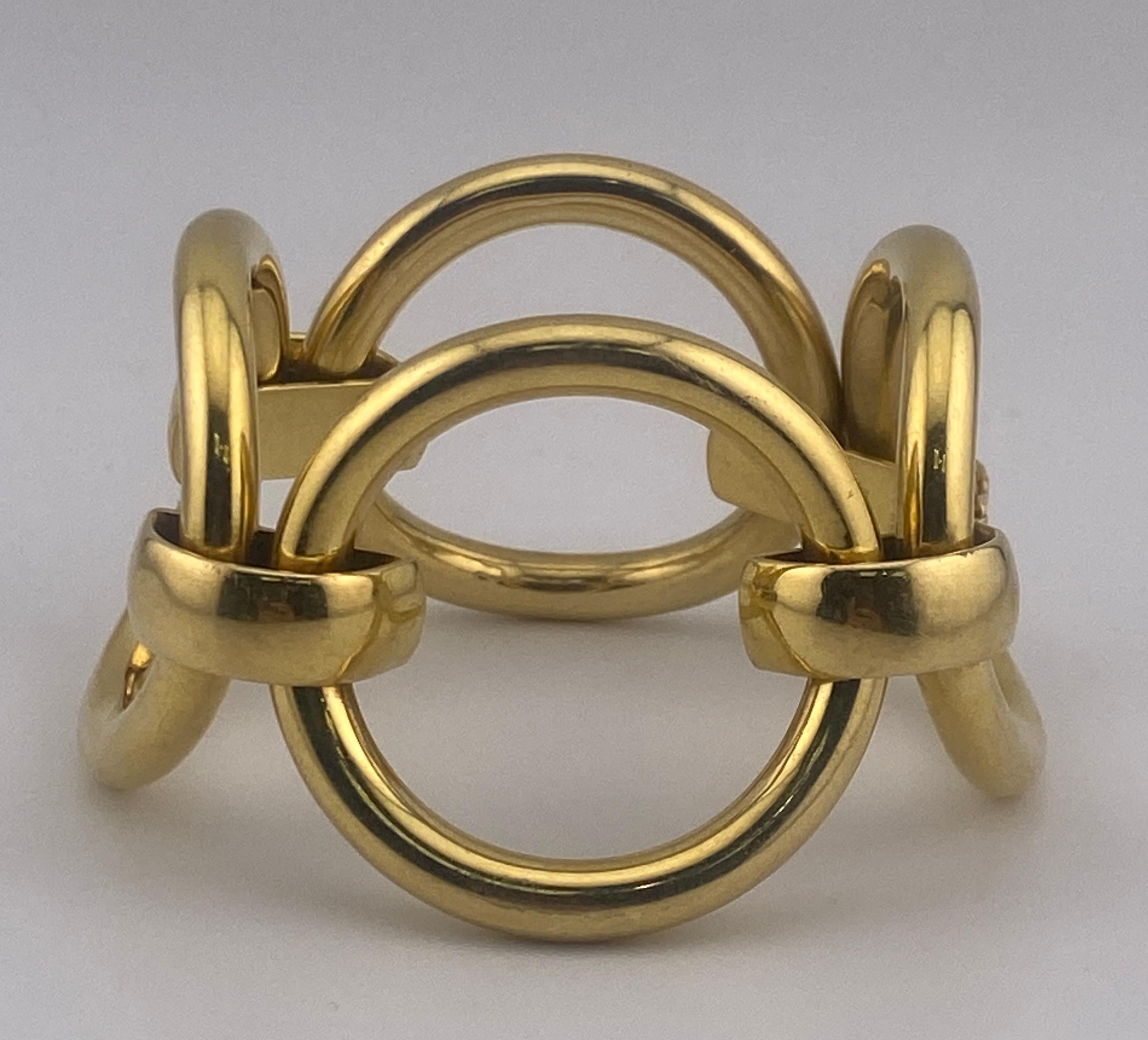 Moderniste Bracelet vintage et dramatique à maillons ronds surdimensionnés en or jaune 18 carats en vente