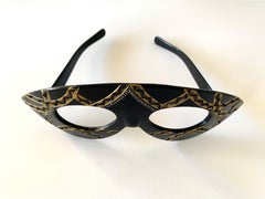 Vintage  Dramatic French Black, Gold and Marcasite Eyeglass Frames