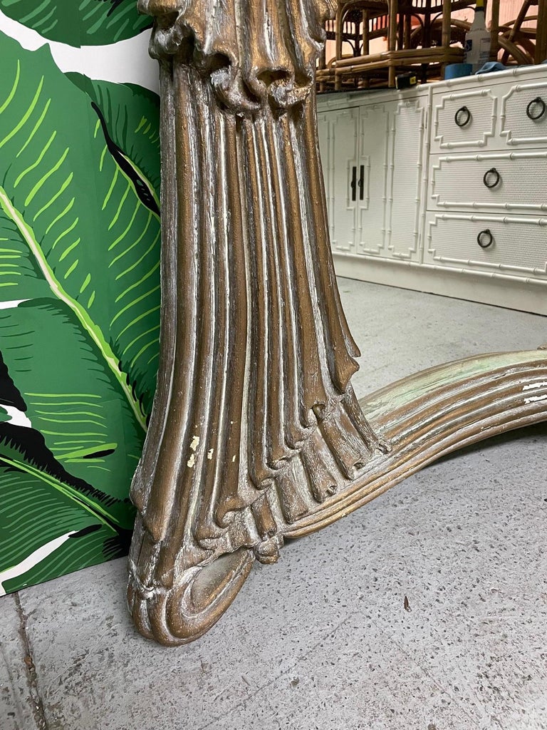 Vintage Drape Swag Form Sculptural Large Wall Mirror at 1stDibs