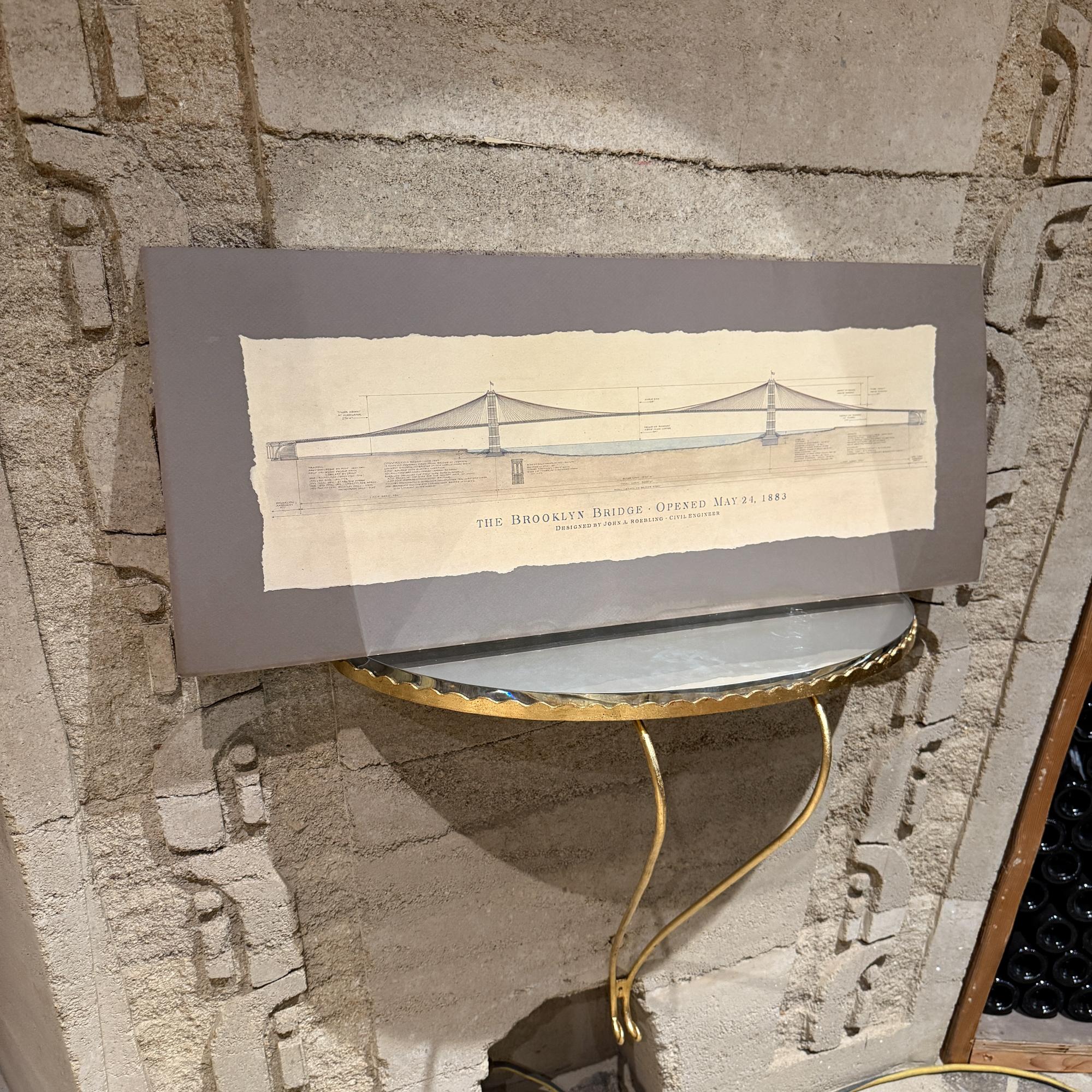 Vintage-Zeichnung der Brooklyn Bridge Art (Amerikanische Klassik) im Angebot