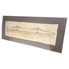 Vintage Drawing of Brooklyn Bridge Art