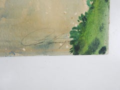 Vintage Dresden Crown Gate Palace Watercolor Painting