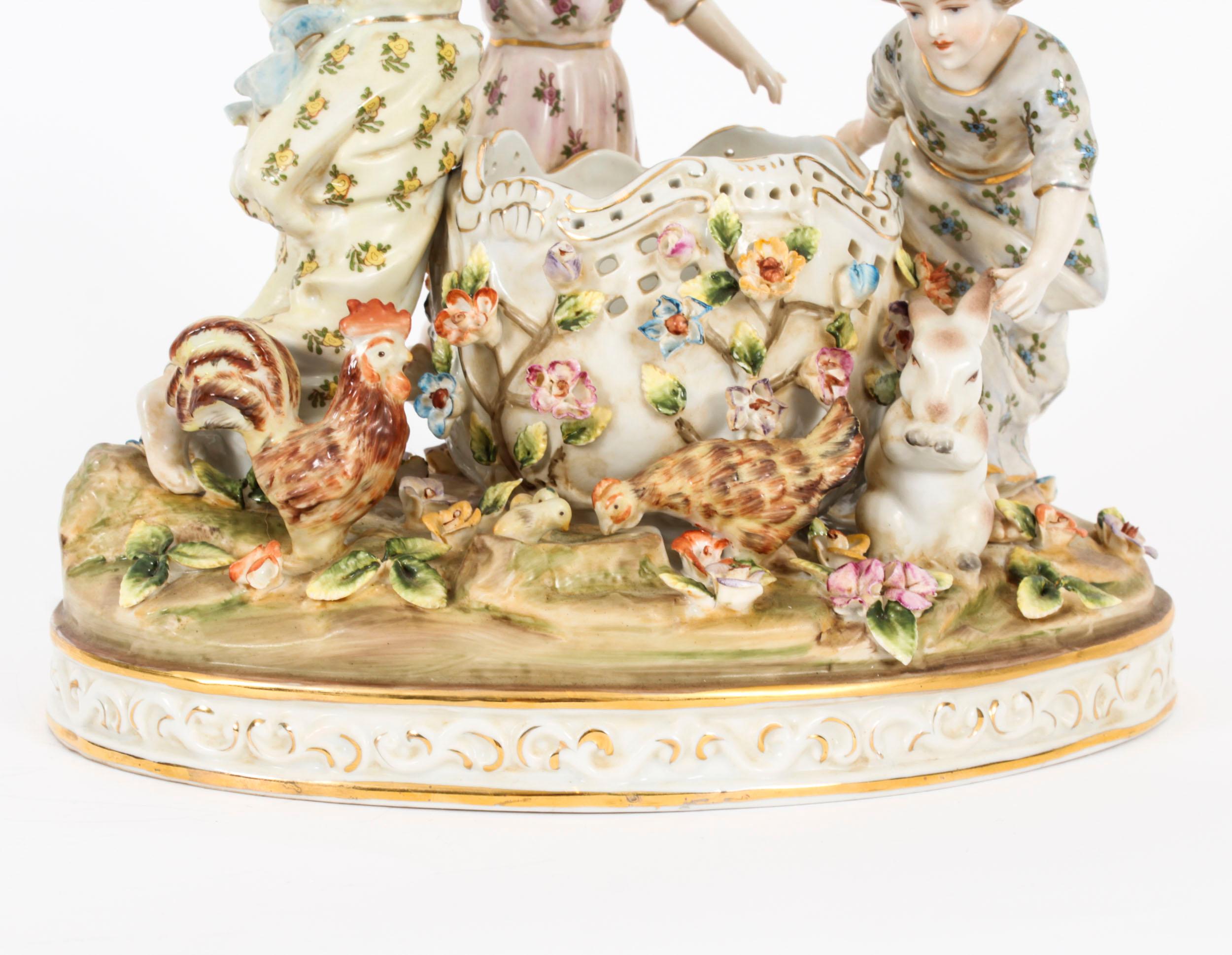 Vintage Dresden Revival Porcelain Centrepiece 'Children at Play' 20th Century For Sale 1