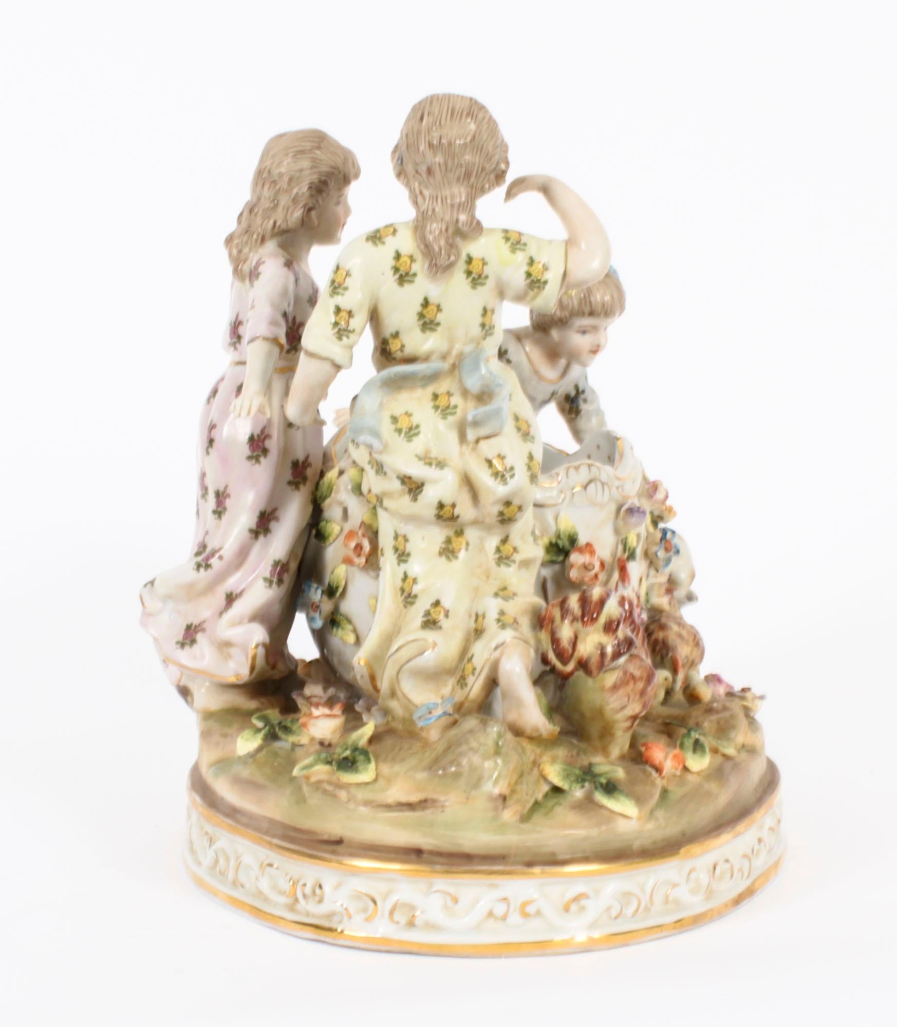 Vintage Dresden Revival Porcelain Centrepiece 'Children at Play' 20th Century For Sale 2