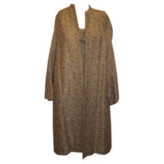 Vintage Dress and Coat Outfit in Blue and Gold