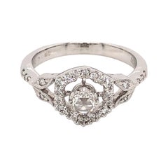 Vintage Dress Microset Milgrain Diamond Ring Set in 18 Karat White Gold