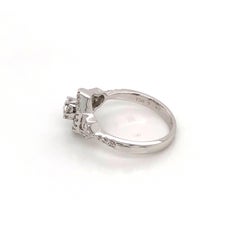 Vintage Dress Microset Milgrain Diamond Ring Set in 18 Karat White Gold