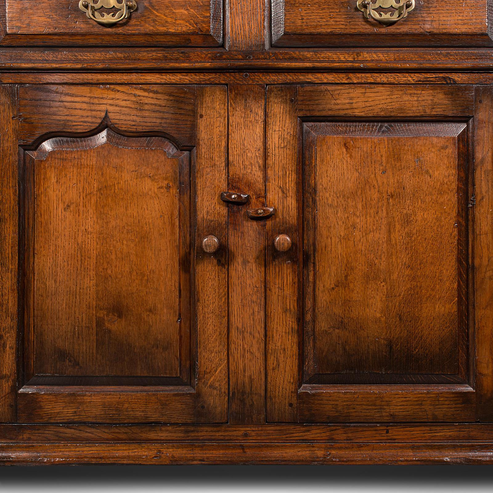 Vintage Dresser Base, English, Oak, Side Cabinet, Georgian Revival Taste, C.1970 For Sale 7