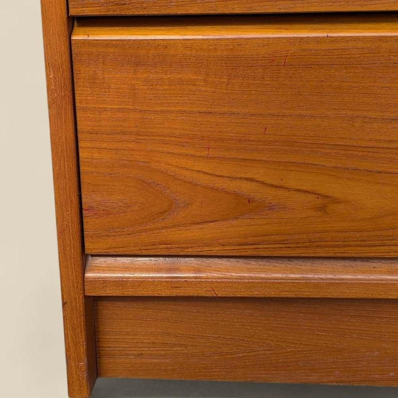 Vintage Dresser, Danish Mid Century, Teak, MCM, Tallboy, Five Drawers, Bedroom For Sale 1