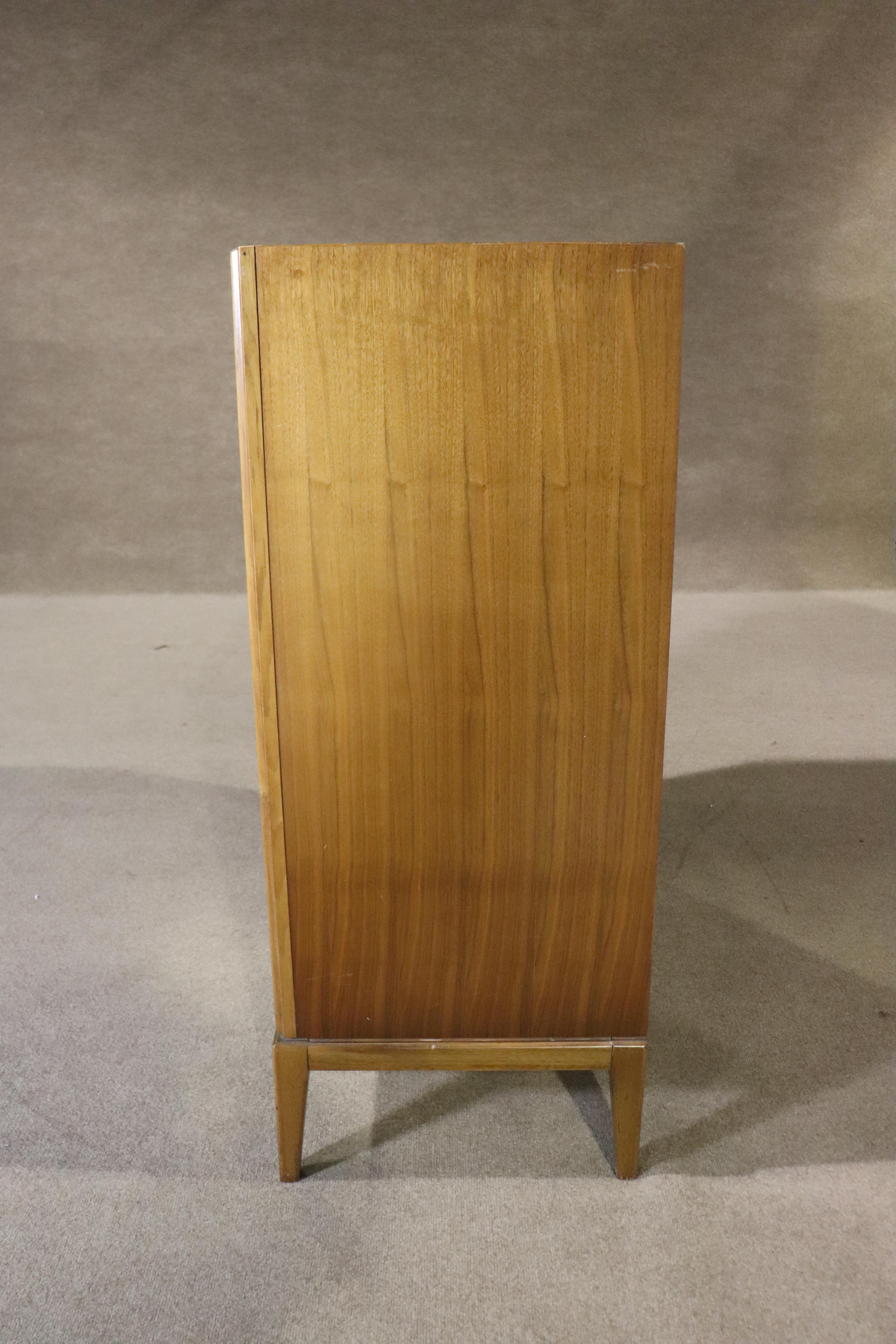 Walnut Vintage Dresser w/ Inset Rosewood Handles For Sale
