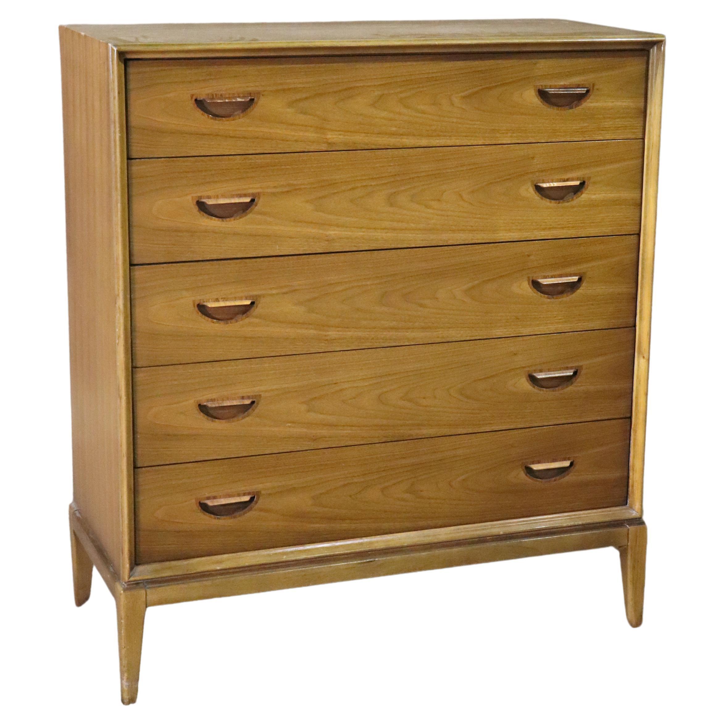 Vintage Dresser w/ Inset Rosewood Handles For Sale