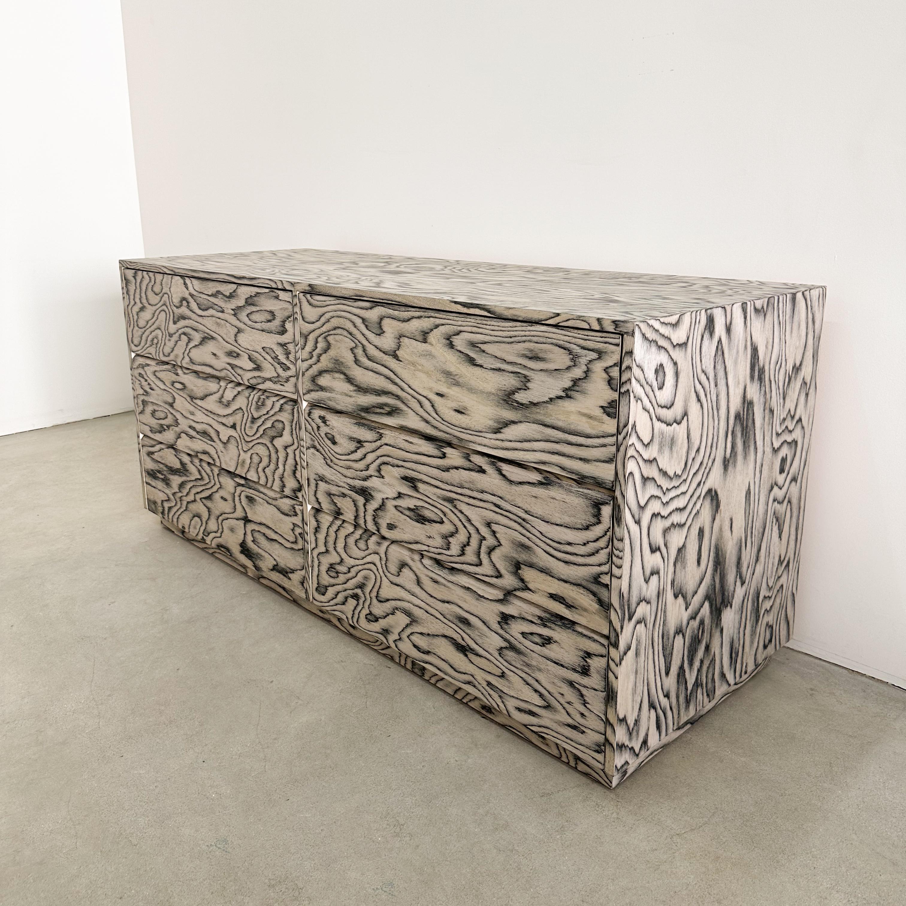 Wood Vintage Dresser With Ettore Sottsass Veneer Postmodern 1980s