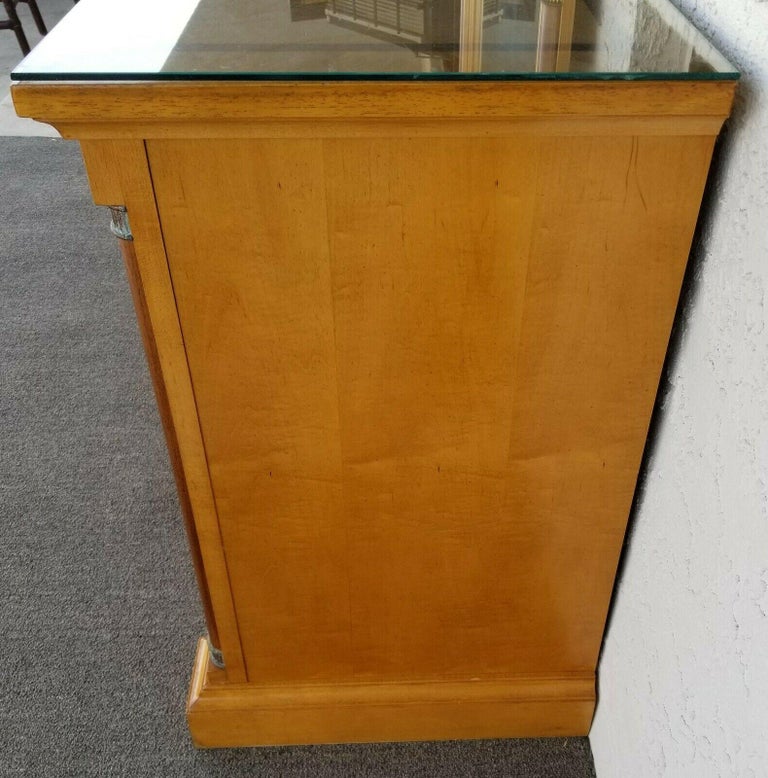 Vintage Dresser with Matching Mirror and Custom Glass Top by Stanley