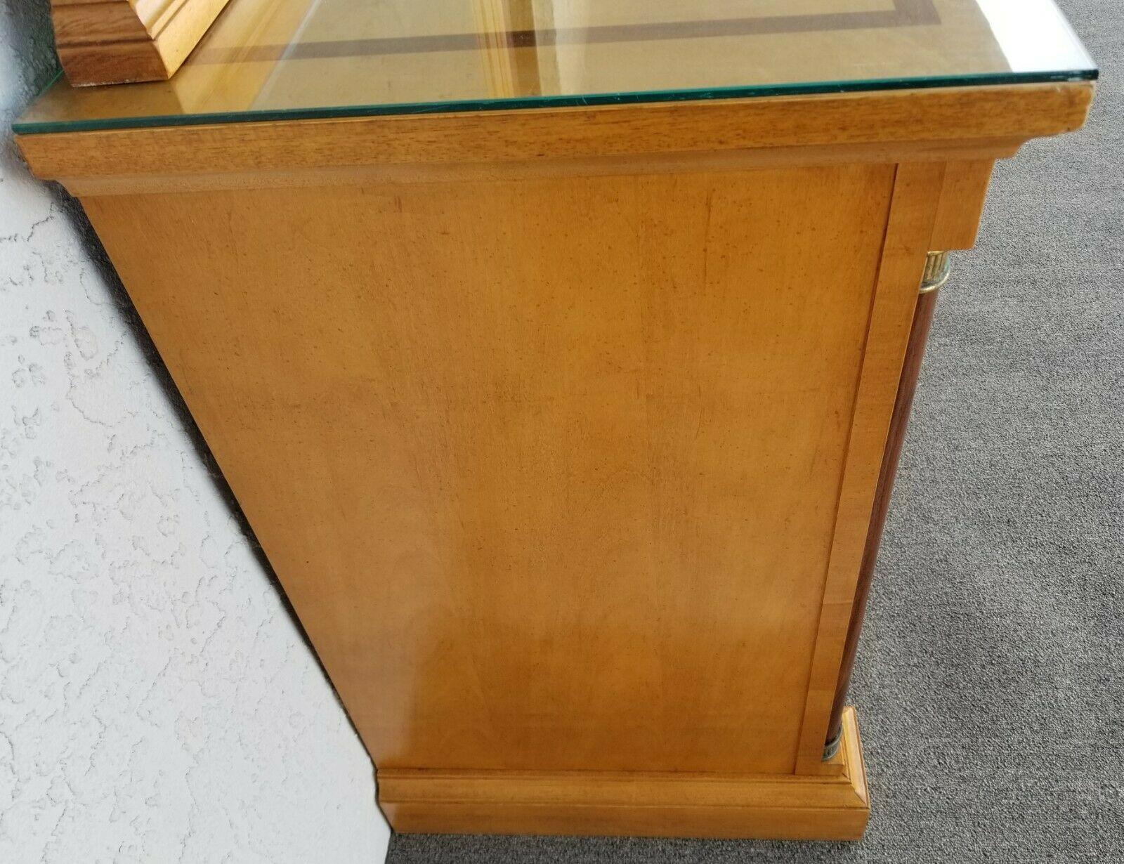 Vintage Dresser with Matching Mirror and Custom Glass Top by Stanley In Good Condition For Sale In Lake Worth, FL