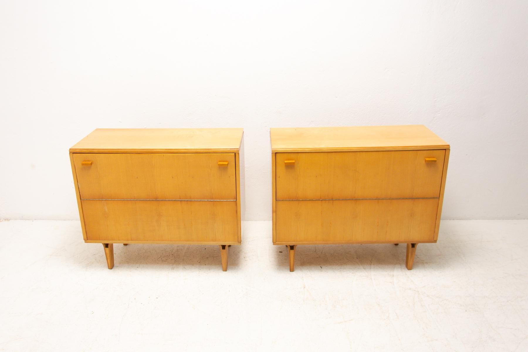Mid-Century Modern  Vintage Dressers by Frantisek Mezulanik, Nový Domov, 1970´S, Set of Two For Sale