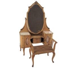 Vintage Dressing Table and Stool, 1930s at 1stDibs