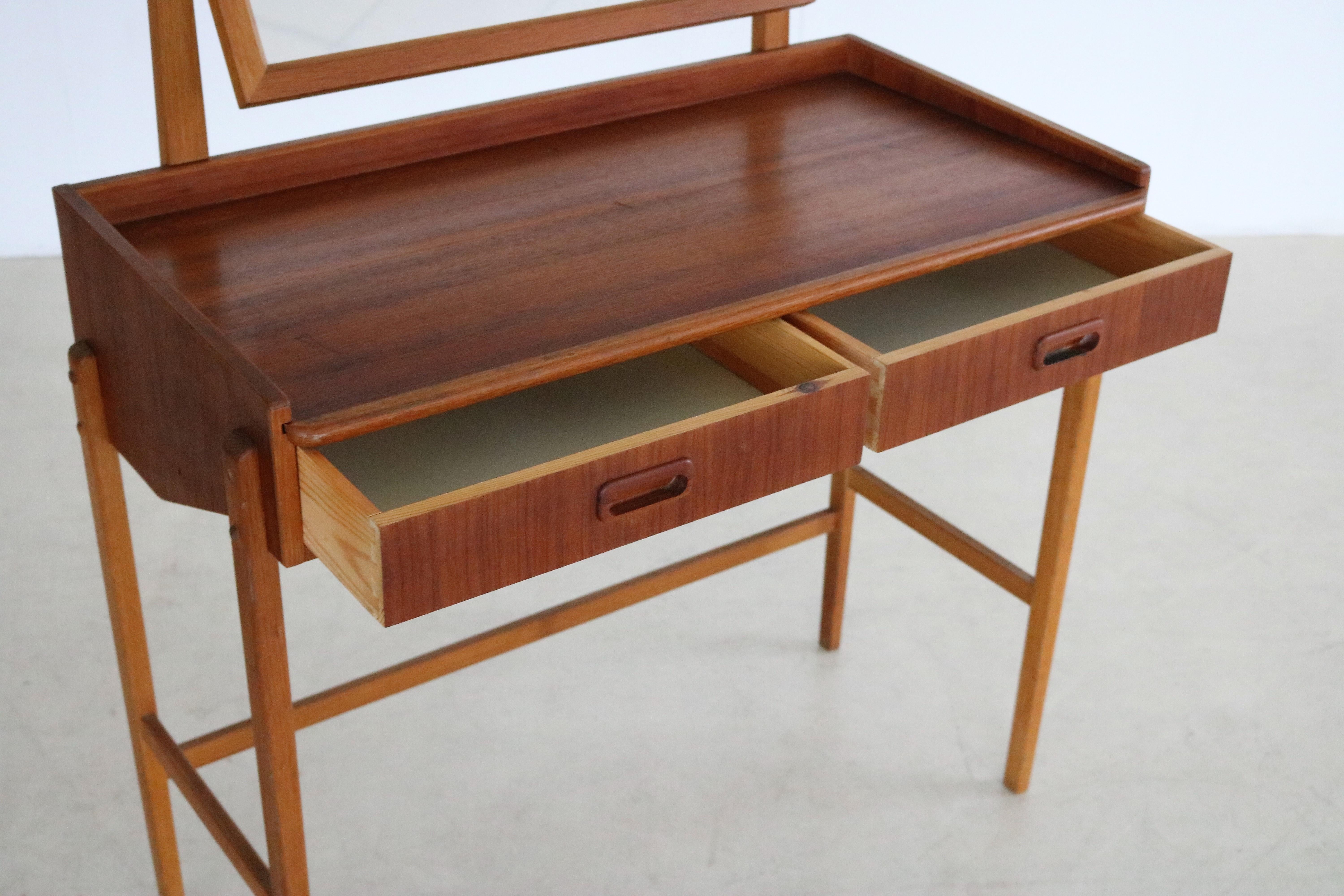 Mid-20th Century Vintage Dressing Table Locker Teak 60s Sweden