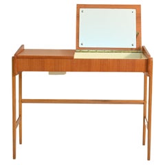 Vintage Dressing Table/ Small Danish Desk with Mirror