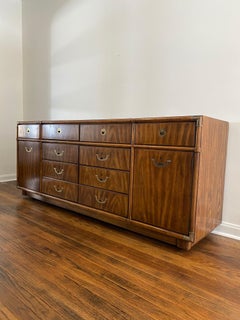 Vintage Drexel Accolade Ten-Drawer Campaign Low-Boy Dresser