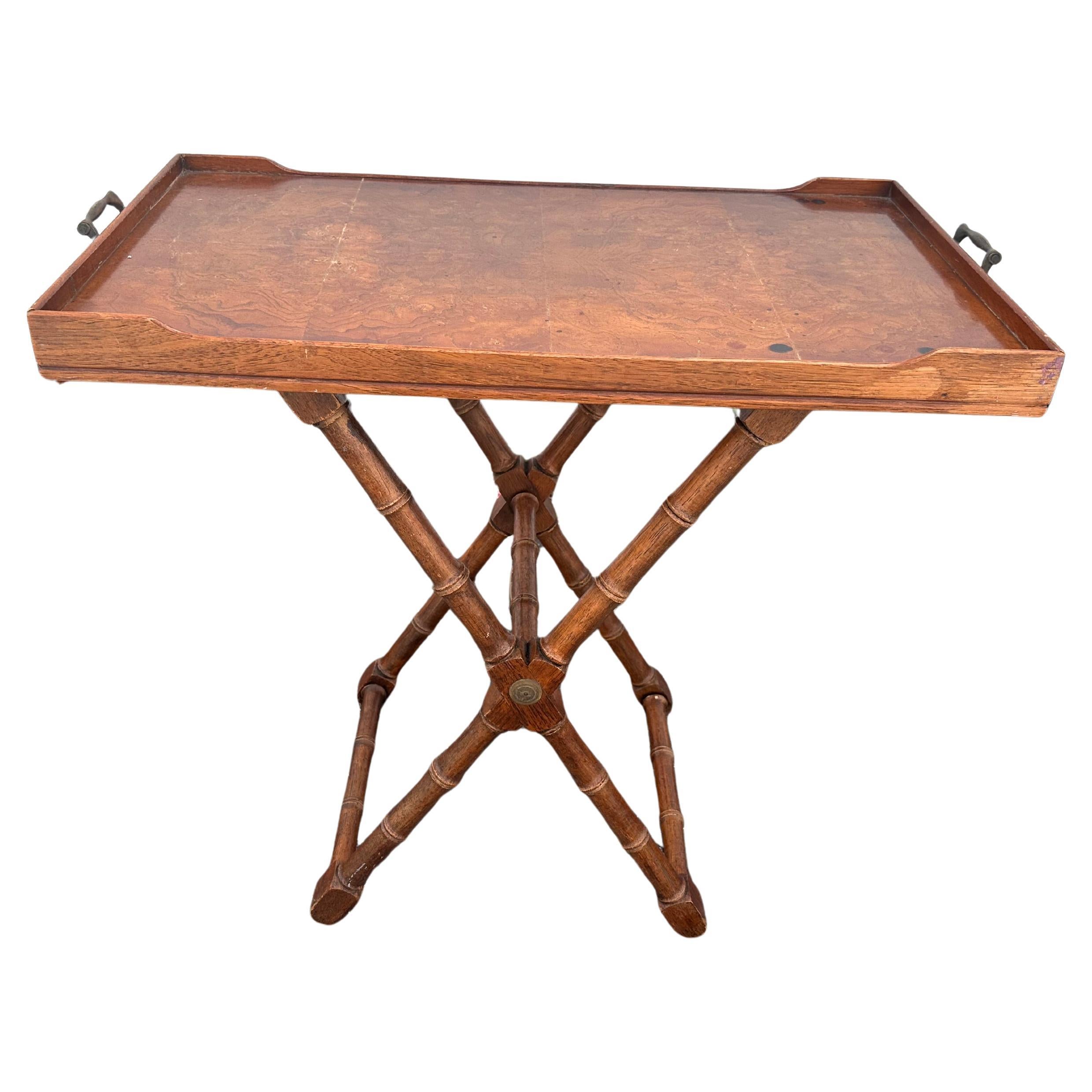 Vintage Drexel Burl wood butler’s tray table