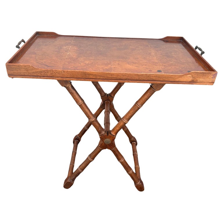Vintage Drexel Burl wood butler’s tray table