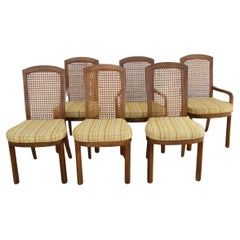 Silla de comedor vintage Drexel con respaldo de caña