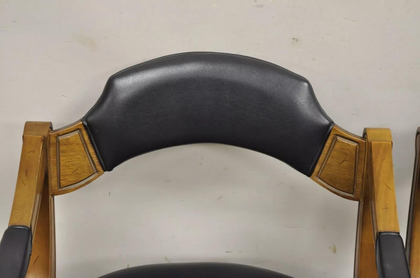 20th Century Vintage Drexel Esperanto Mid Century Spanish Style Curule Game Chairs - Set of 6