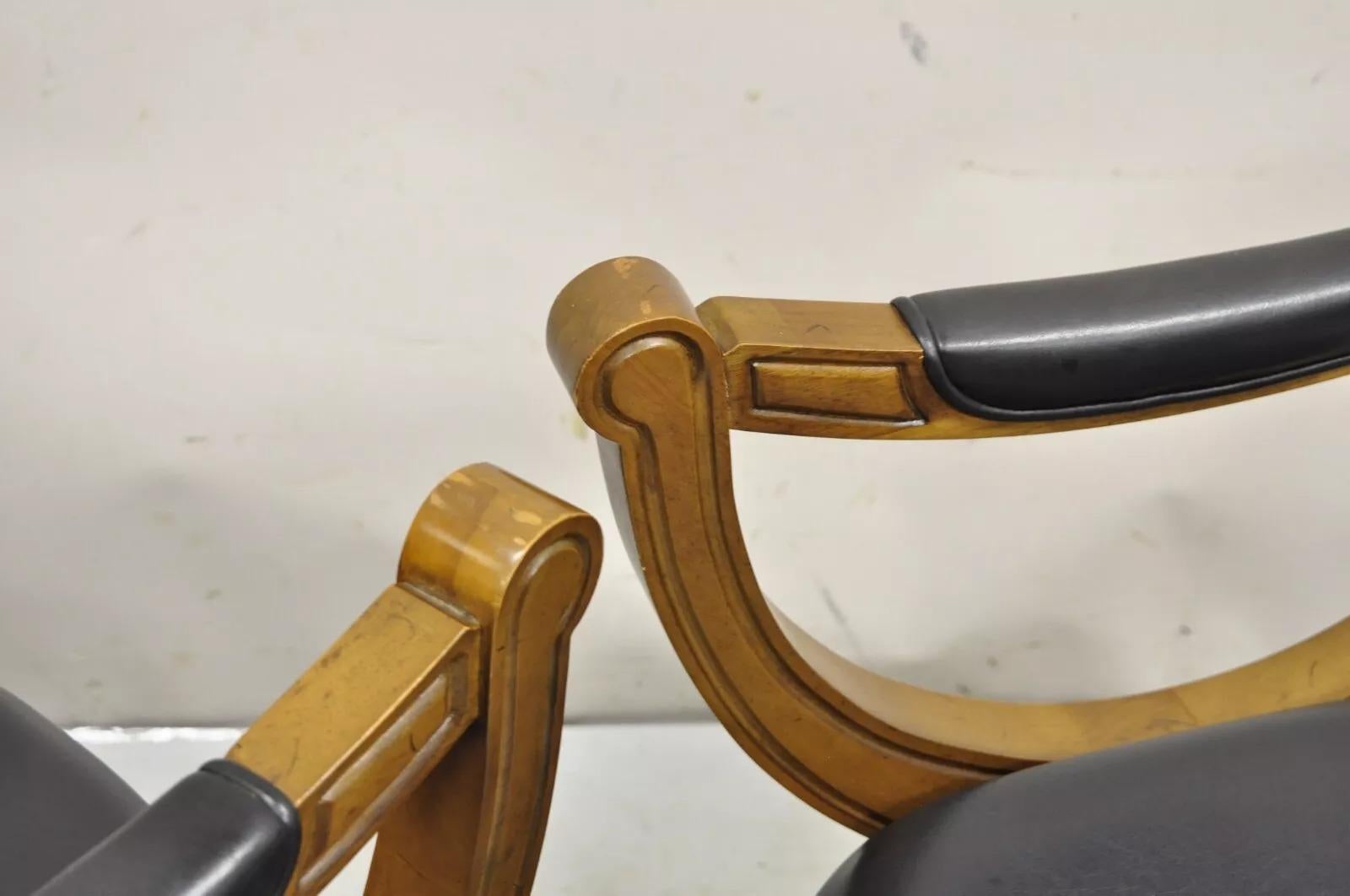 Vintage Drexel Esperanto Mid Century Spanish Style Curule Game Chairs - Set of 6 1