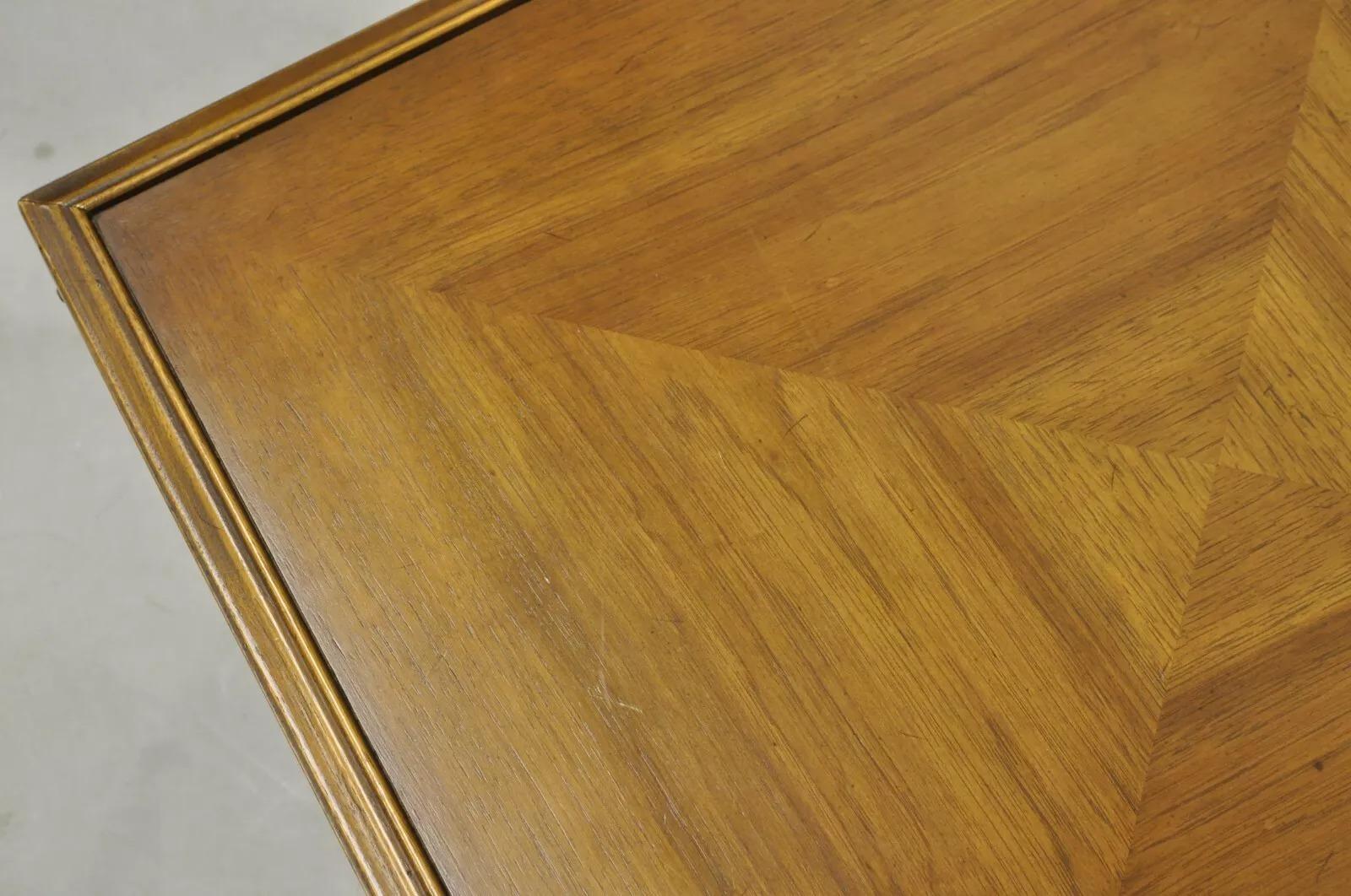 Vintage Drexel Esperanto Mid Century Walnut Low Square Side Table Cabinet 2