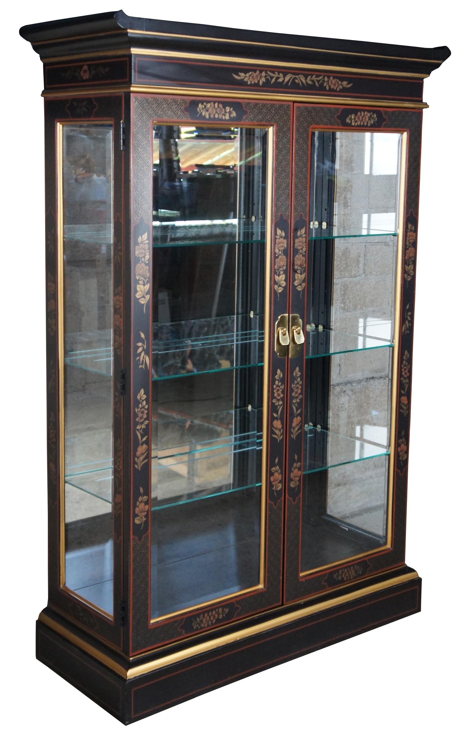 black lacquer curio cabinet