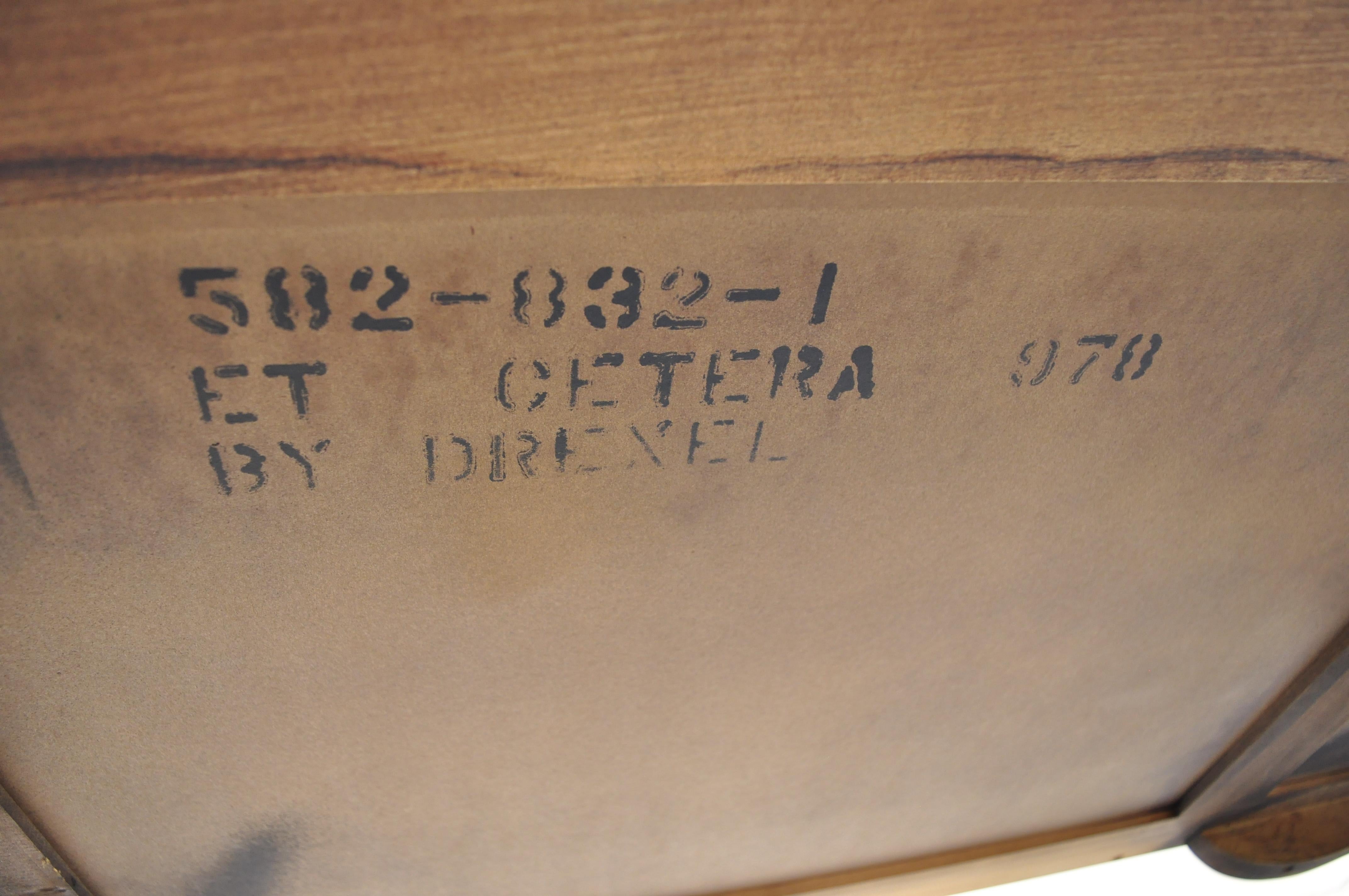 Vintage Drexel Et Cetera Chinoiserie Leather Top Hand Painted Writing Desk 2