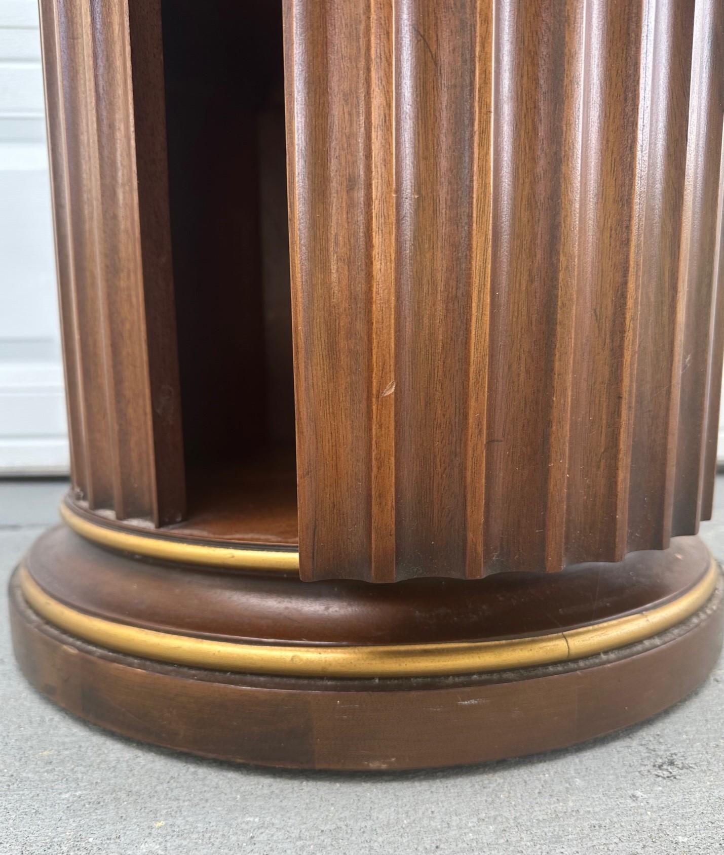 Vintage Drexel Et- Cetera Fluted Column Parquetry Top Pedestal Cabinet. For Sale 3