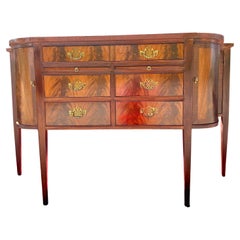 Buffet vintage Drexel Federal/Hepplewhite style flamme en acajou