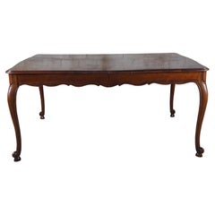 Retro Drexel French Provincial Cherry Scalloped Country Farmhouse Dining Table