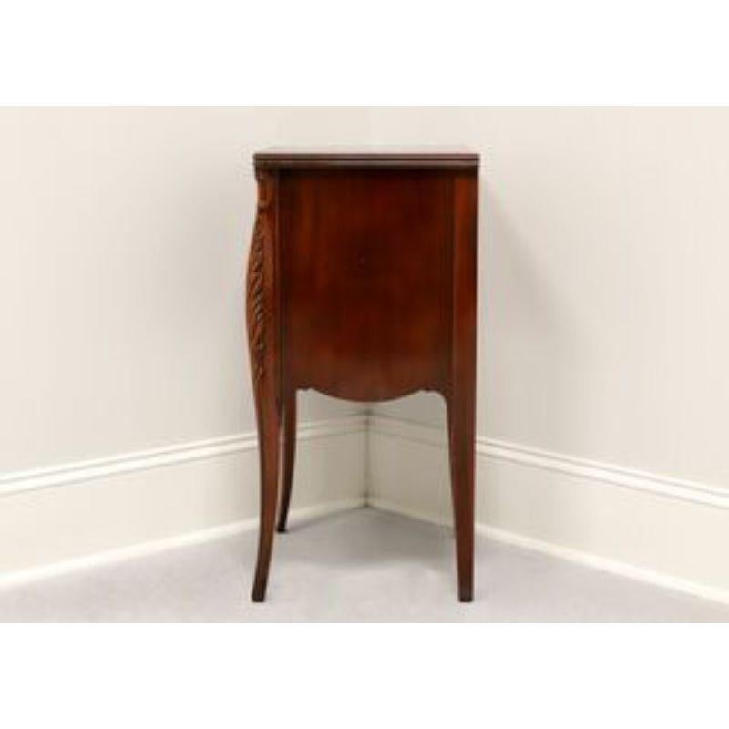 Brass Vintage Drexel French Provincial Flame Mahogany Nightstand