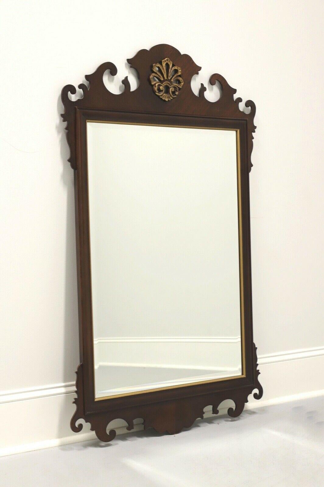 DREXEL HERITAGE 18th Century Classic Chippendale Beveled Wall Mirror For Sale 2