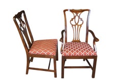Vintage Drexel Heritage Cherry American Chippendale Style Pierced Dining Chairs