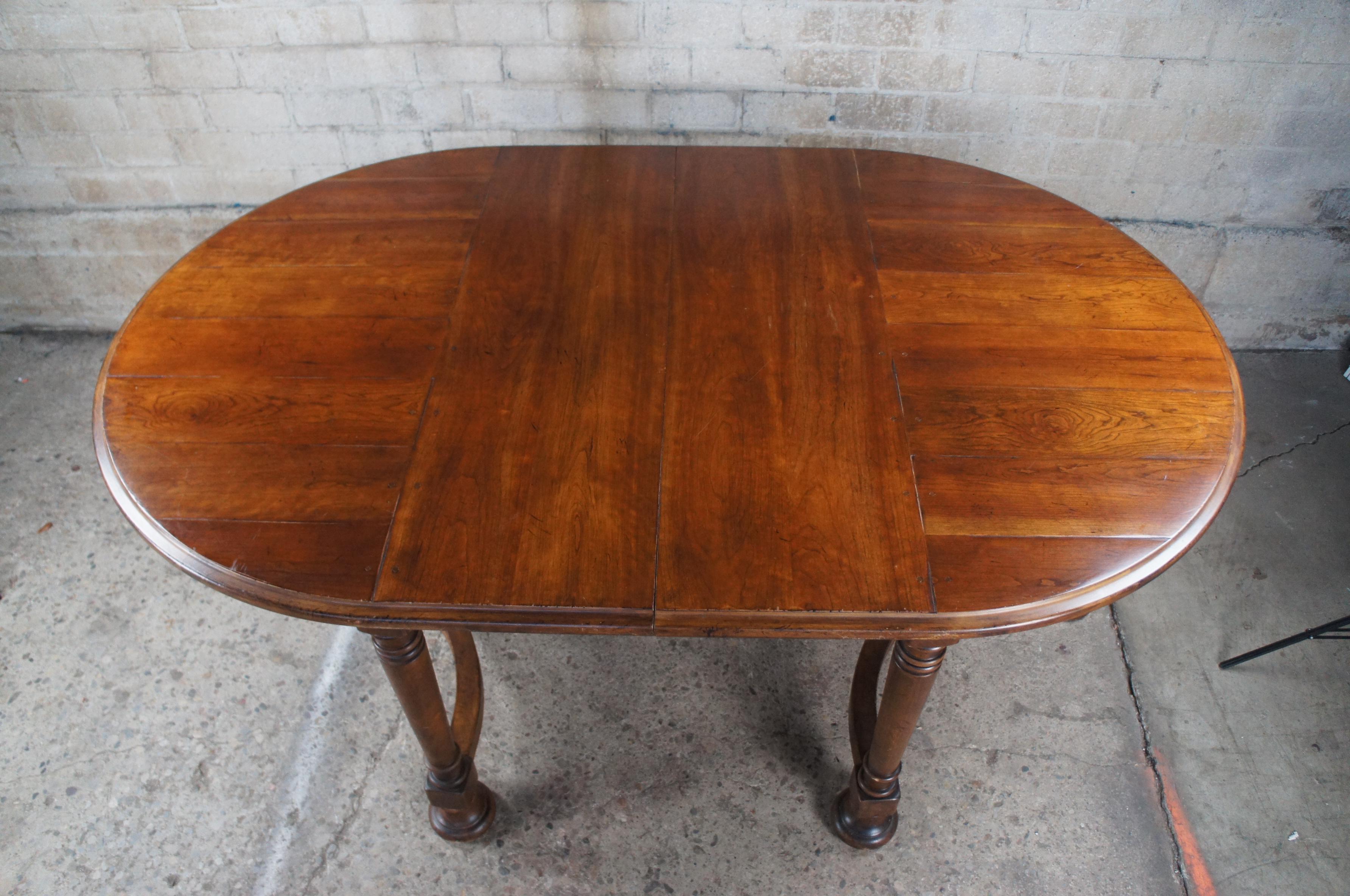 William and Mary Vintage Drexel Heritage Cherry Touraine III Old World Tuscan Dining Table 100