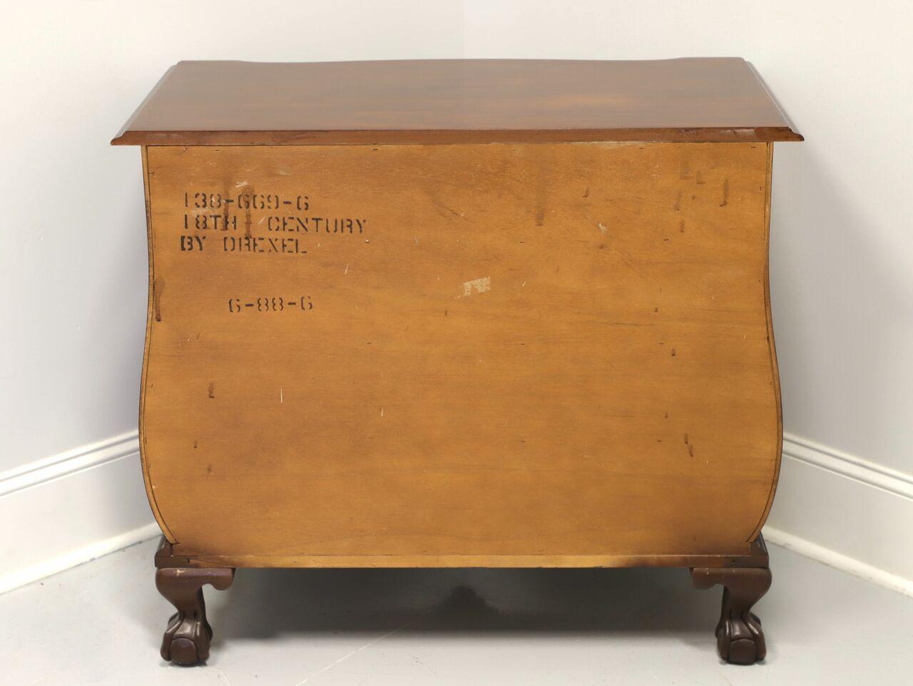 20th Century DREXEL HERITAGE Chippendale Bombe Bachelor Chest with Ball in Claw Feet